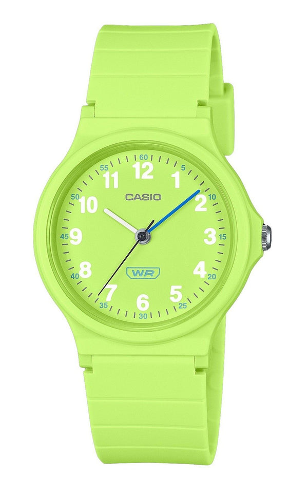 Casio Pop Analog Lime Green Bio Based Resin Strap Lime Green Dial Quartz LQ-24B-3B Women's Watch