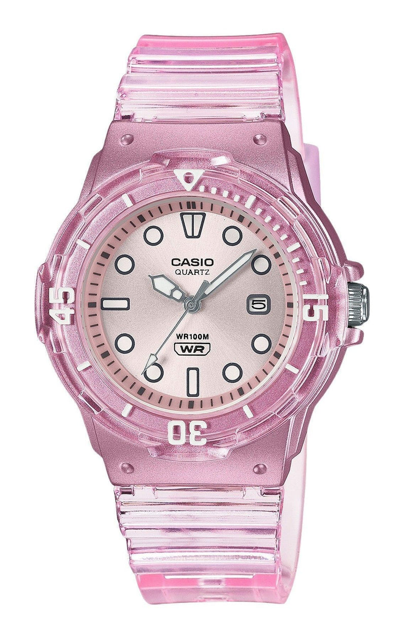 Casio POP Analog Resin Strap Silver Dial Translucent Quartz LRW-200HS-4EV 100M Women's Watch