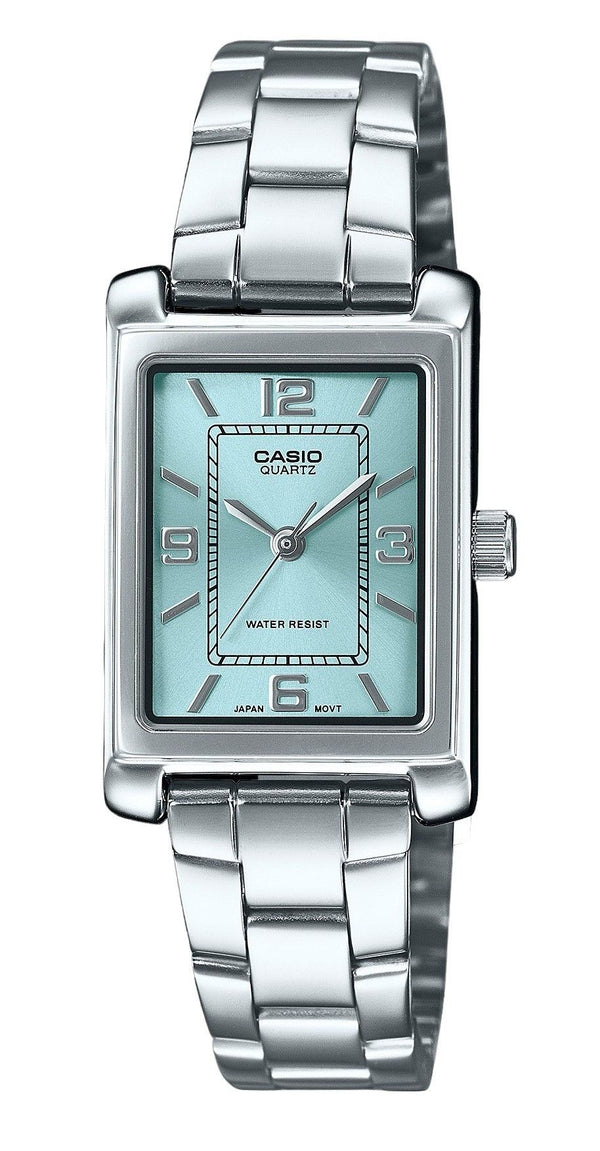 Casio Standard Analog Stainless Steel Aqua Blue Dial Quartz LTP-1234DD-2A Women's Watch