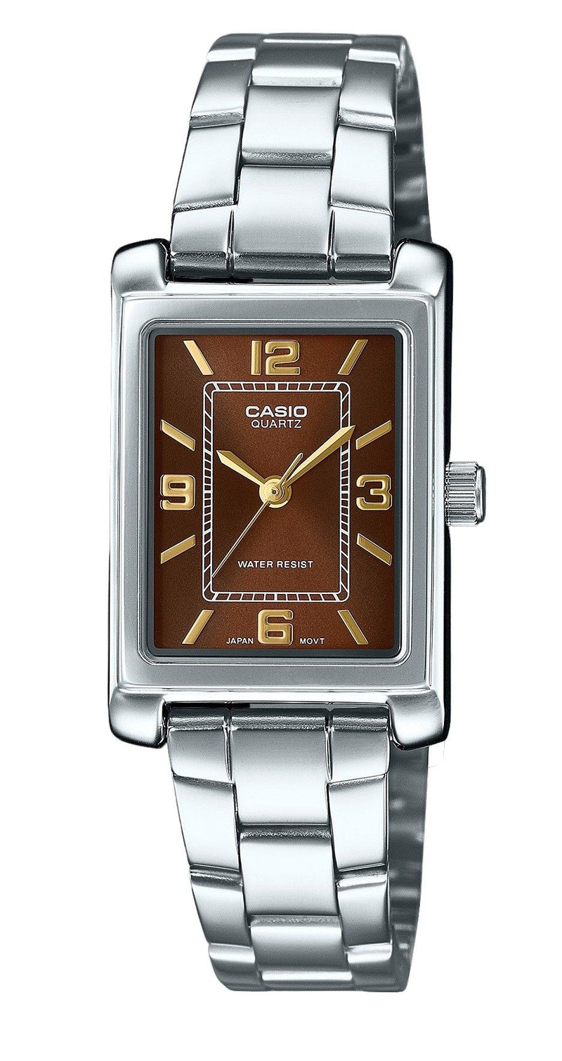 Casio Standard Analog Stainless Steel Brown Dial Quartz LTP-1234DD-5A Women's Watch