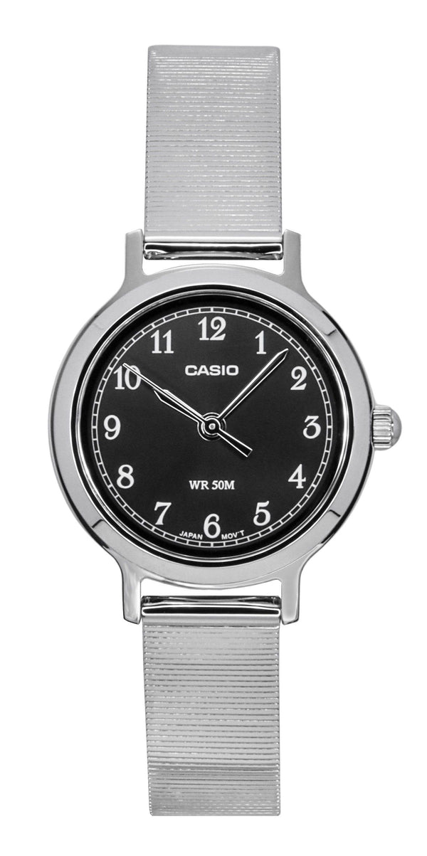 Casio Standard Analog Stainless Steel Black Dial Quartz LTP-B170D-1BV Womens Watch