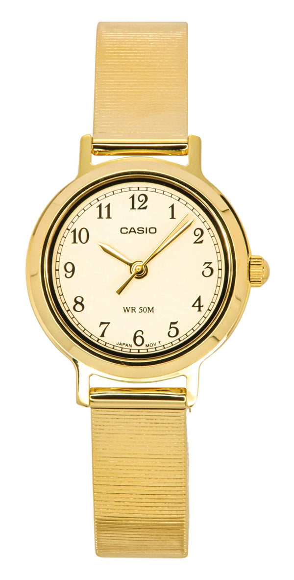 Casio Standard Analog Gold Tone Stainless Steel Cream Dial Quartz LTP-B170G-9BV Womens Watch