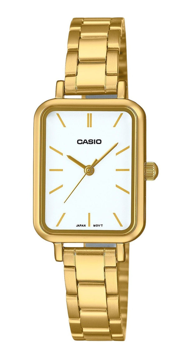 Casio Standard Analog Gold Tone Stainless Steel White Dial Quartz LTP-V009G-7E Womens Watch