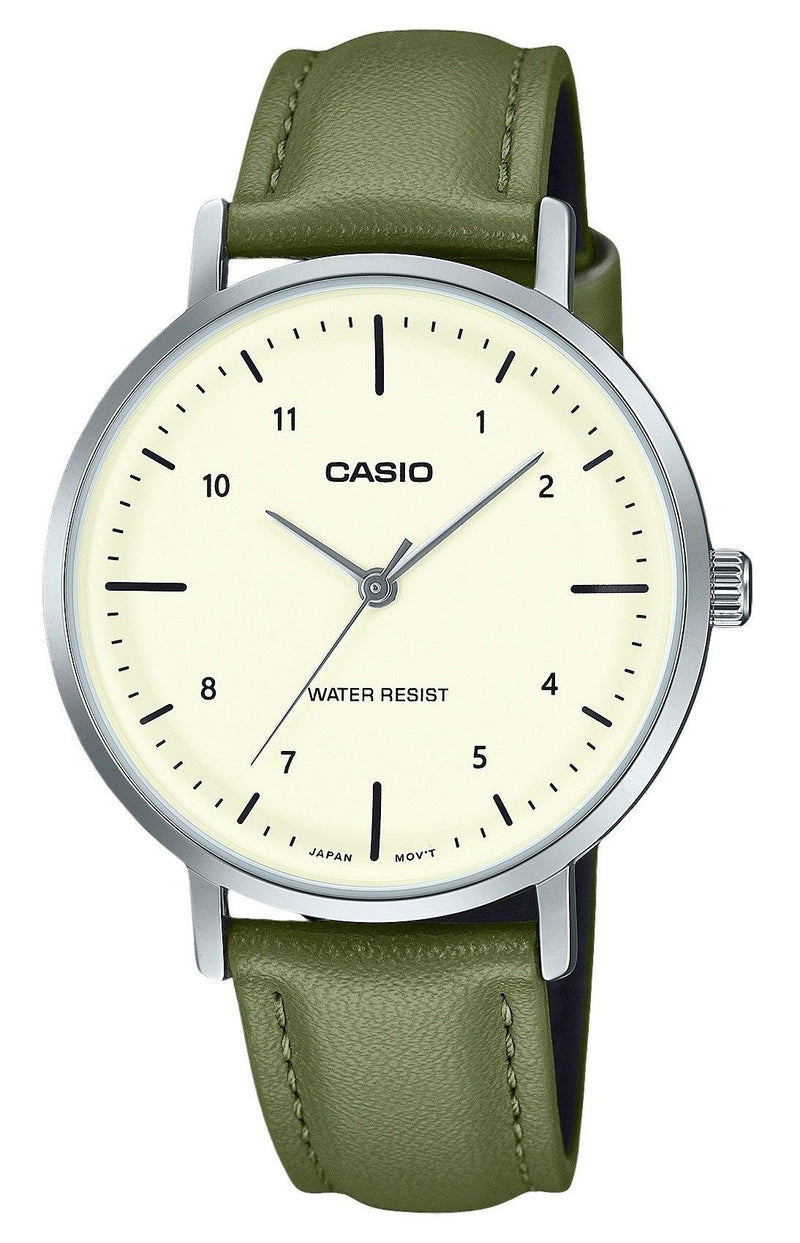 Casio Standard Analog Leather Strap Beige Dial Quartz LTP-VT03L-3B Women's Watch