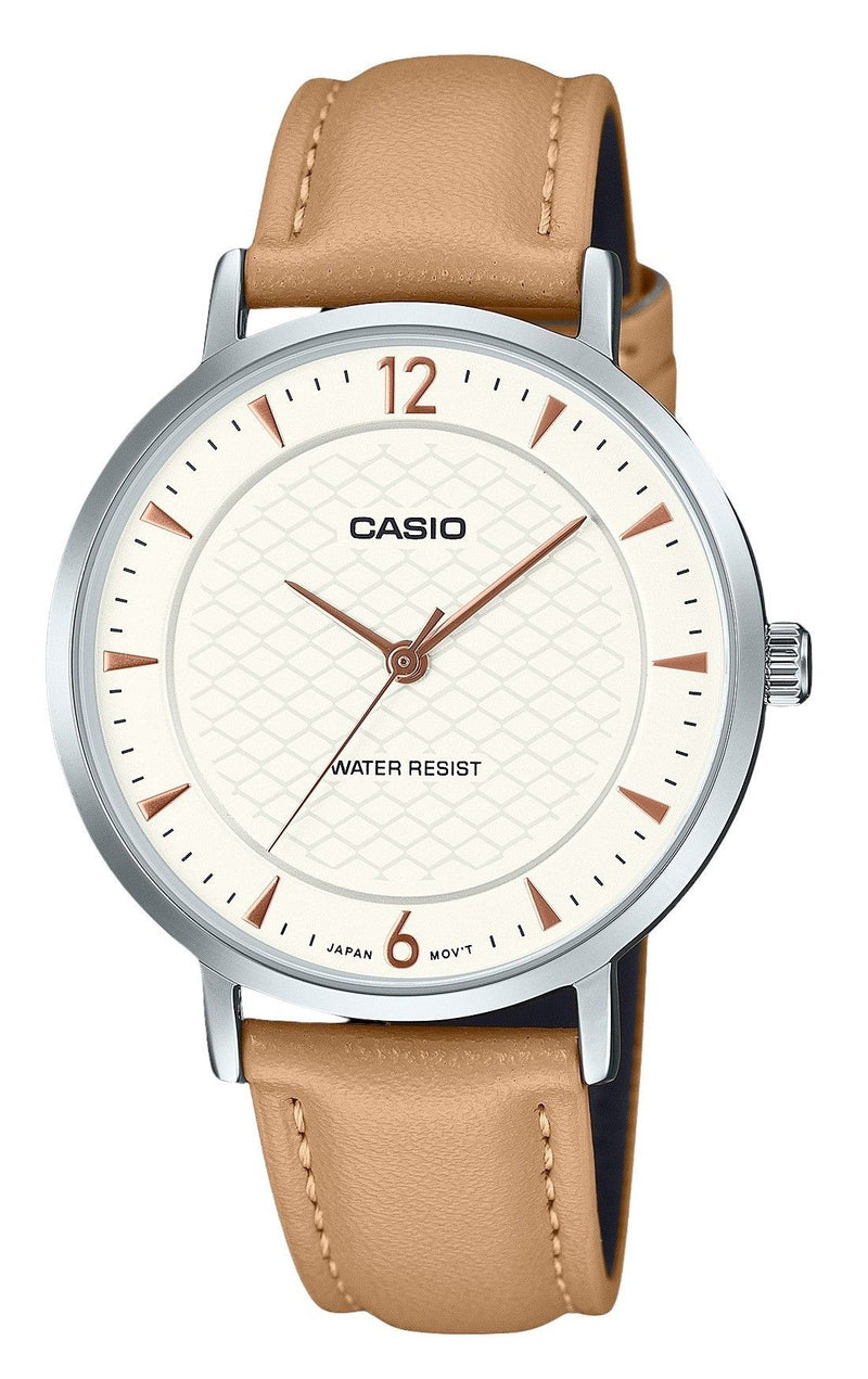 Casio Standard Analog Leather Strap Cream Dial Quartz LTP-VT04L-7A1 Women's Watch