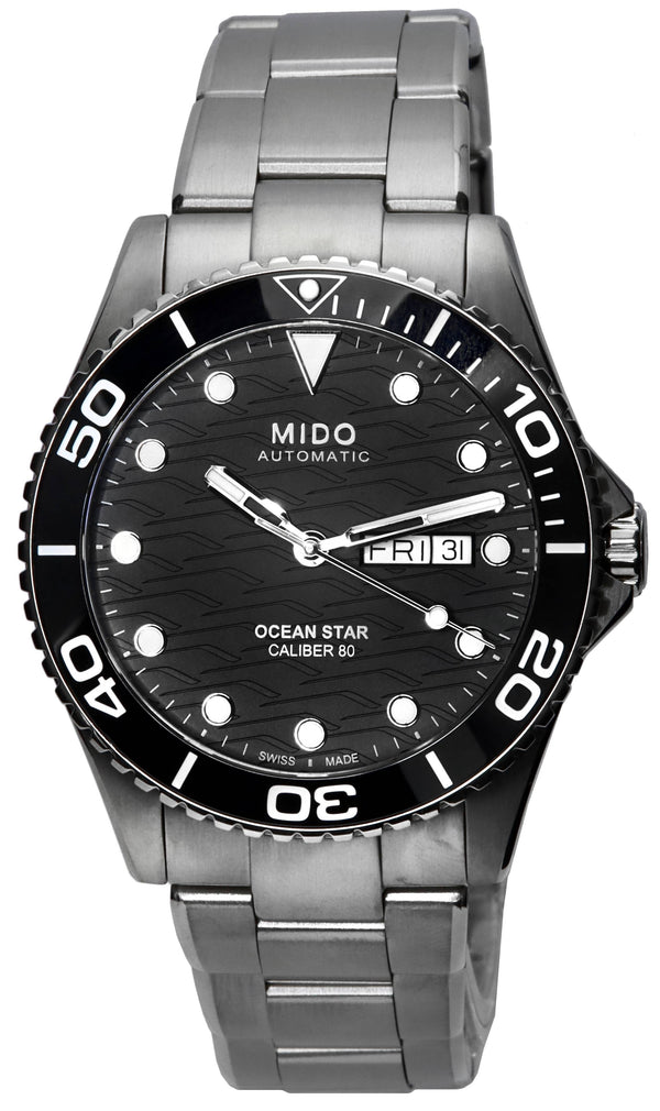 Mido Ocean Star 200C Titanium Black Dial Automatic Diver's M042.430.44.051.00 M0424304405100 200M Men's Watch
