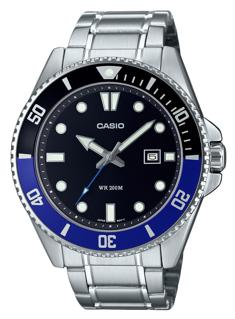 Casio Standard Analog Stainless Steel Black Dial Quartz MDV-107D-1A2 200M Men's Watch