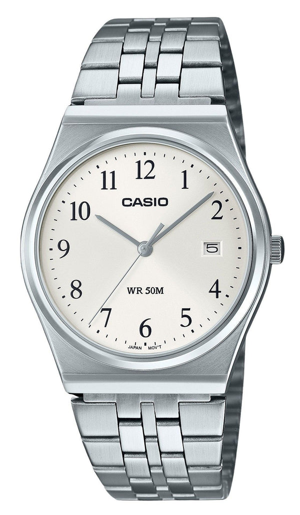 Casio Standard Analog Stainless Steel White Dial Quartz MTP-B145D-7B Men's Watch