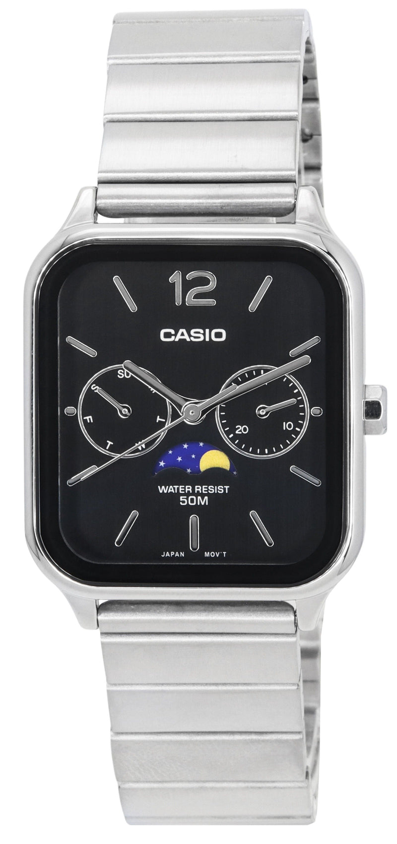 Casio Standard Analog Moon Phase Black Dial Quartz MTP-M305D-1A Men's Watch