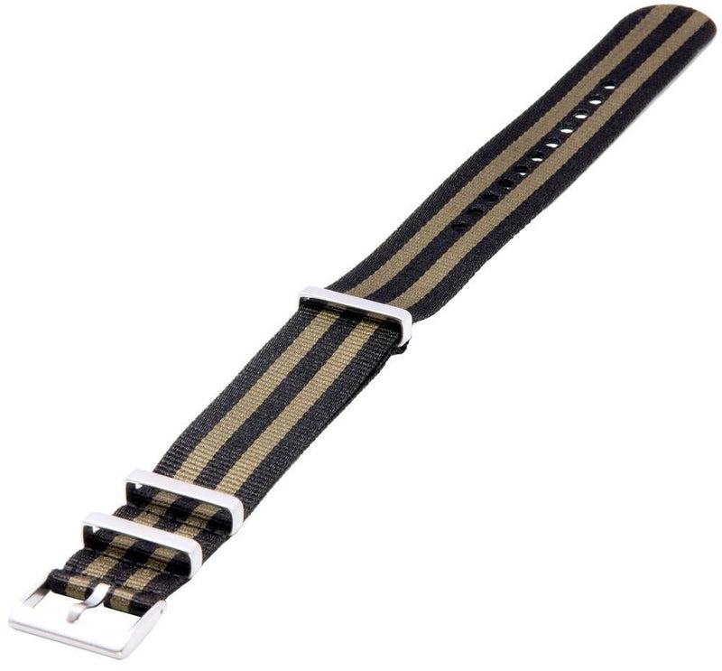 Ratio NATO21 Khaki and Black Nylon 22mm Watch Strap