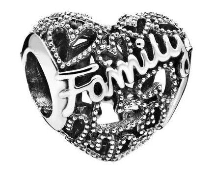 Pandora Family Heart Sterling Silver Charm 798571C00 For Women