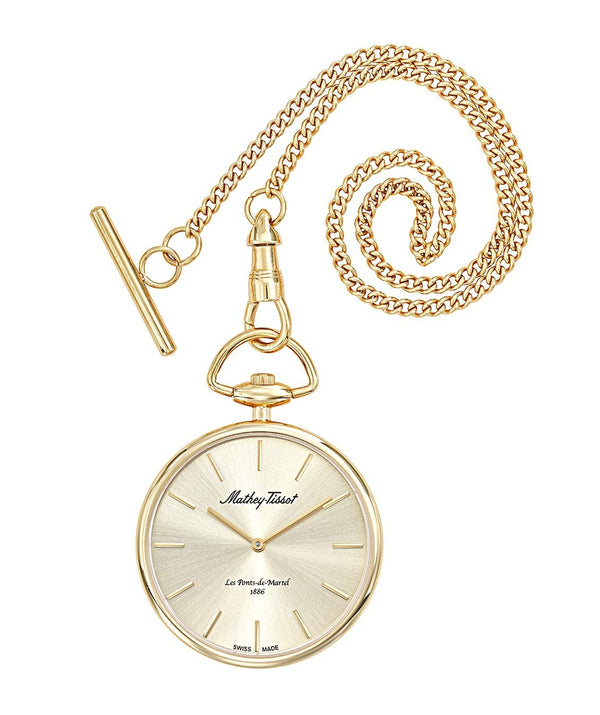 Mathey-Tissot Gold Tone Stainless Steel Champagne Dial Quartz P1PDI Unisex Pocket Watch