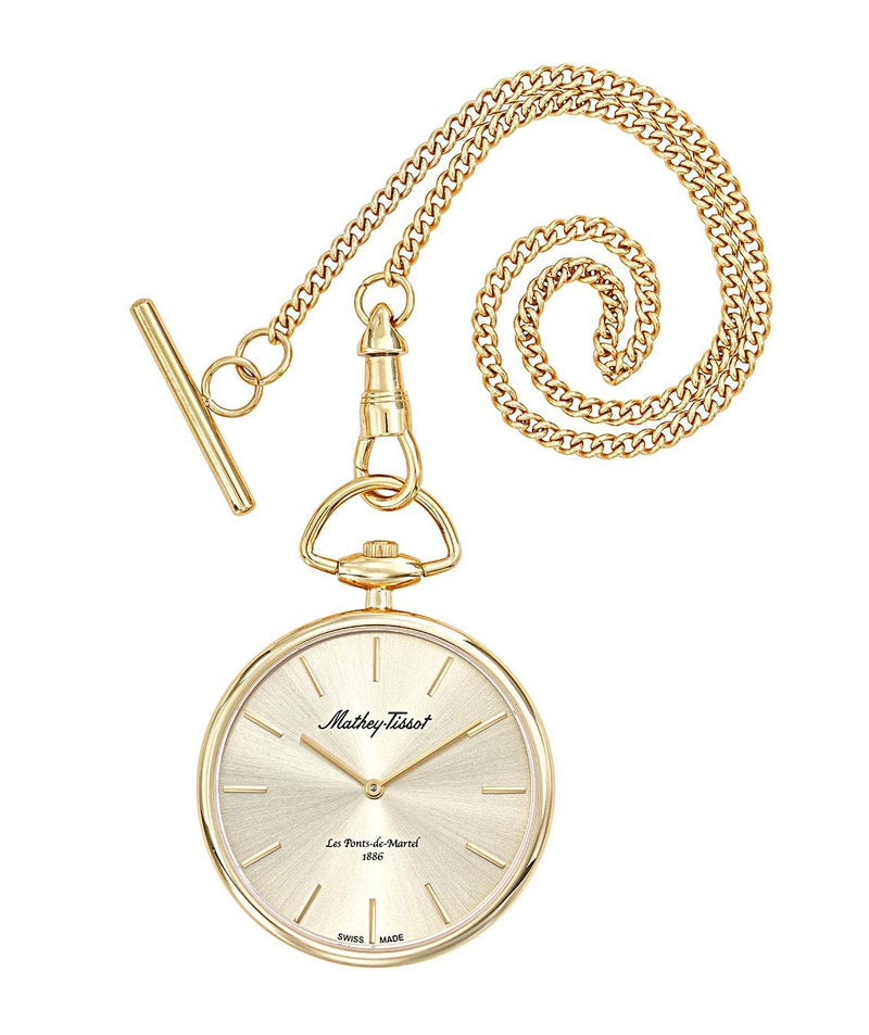Mathey-Tissot Gold Tone Stainless Steel Champagne Dial Quartz P1PDI Unisex Pocket Watch