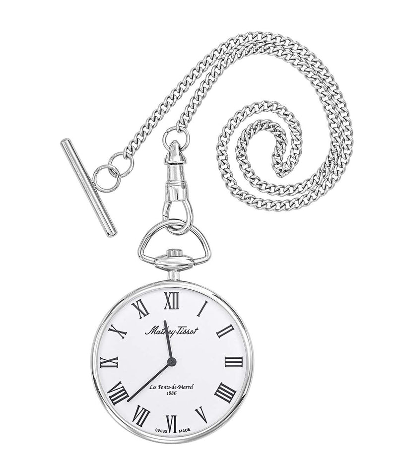 Mathey-Tissot Stainless Steel White Dial Quartz P3ABR Unisex Pocket Watch