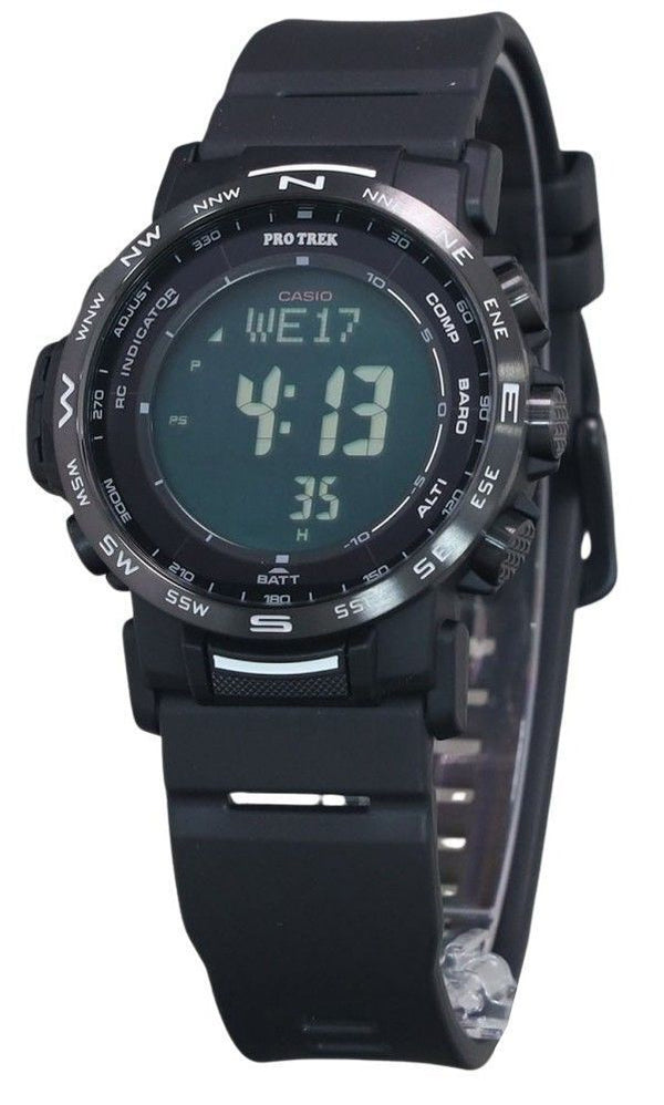 Casio Pro Trek Climber Digital Bio-Based Resin Strap Tough Solar PRW-35Y-1B 100M Men's Watch