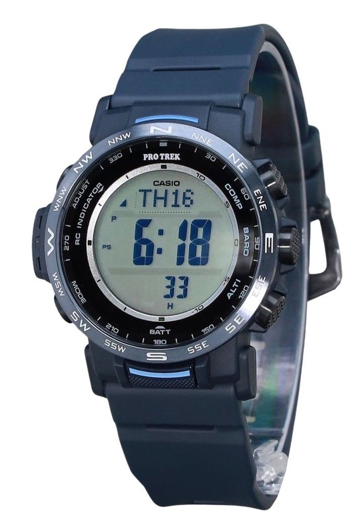 Casio ProTrek Climber Line Digital Blue Bio Based Resin Tough Solar PRW-35Y-2 100M Men's Watch