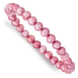 6-7mm White, Grey, Black, Pink and Purple Semi-Round Freshwater Cultured Pearl 5-piece Stretch Bracelet Set