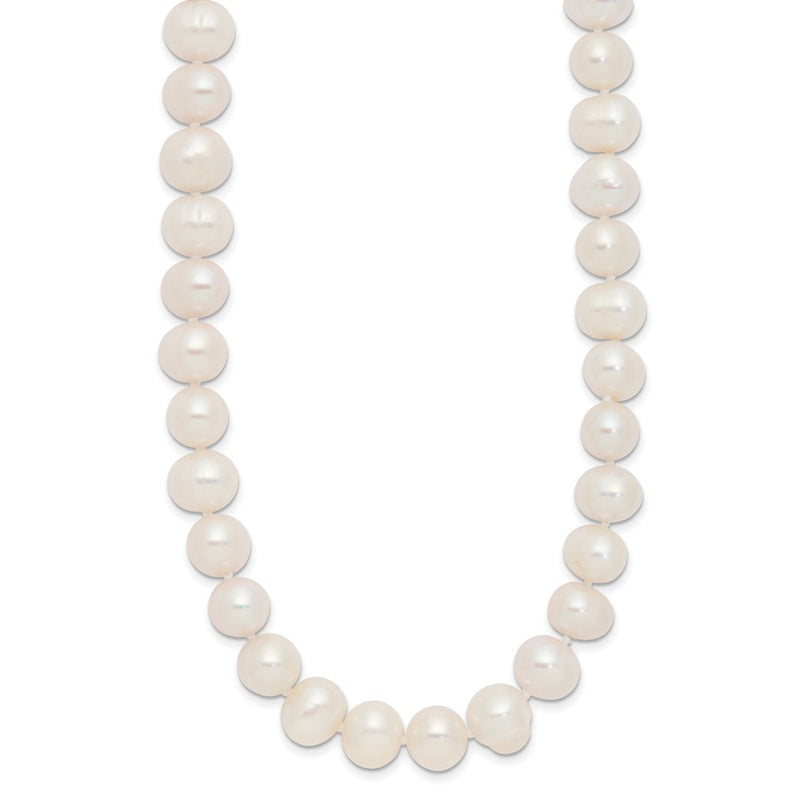 9-10mm White Semi-Round Freshwater Cultured Pearl Endless 80 inch Necklace