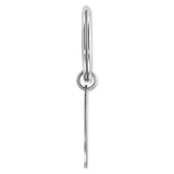 Sterling Silver Rhodium-plated Oval Key Ring