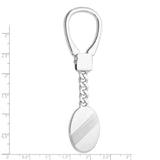 Sterling Silver Rhodium Plated Brushed & Polished Key Chain