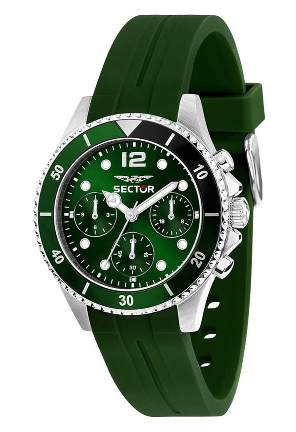 Sector 230 Multifunction Silicone Strap Green Dial Quartz R3251161051 100M Men's Watch