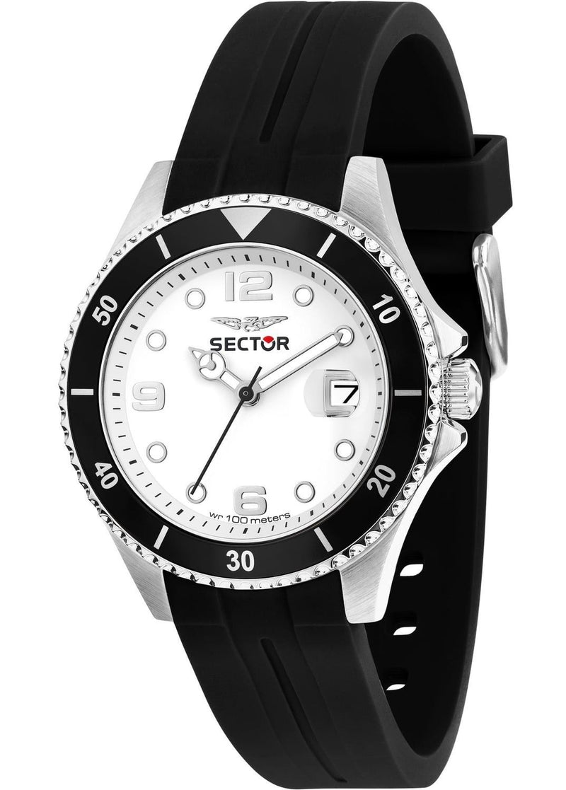 Sector 230 Silicone Strap White Dial Quartz R3251161057 100M Men's Watch