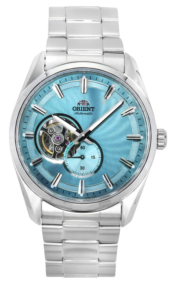 Orient Classic Contemporary Stainless Steel Light Blue Open Heart Dial Automatic RA-AR0009L Men's Watch