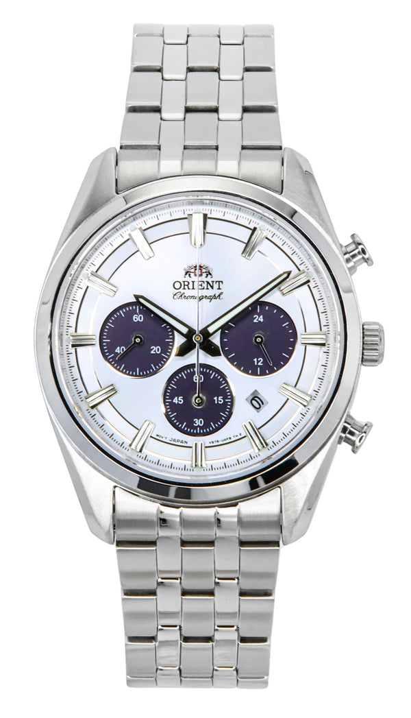 Orient Contemporary Chronograph Stainless Steel White Dial Quartz RA-TX0305S Mens Watch