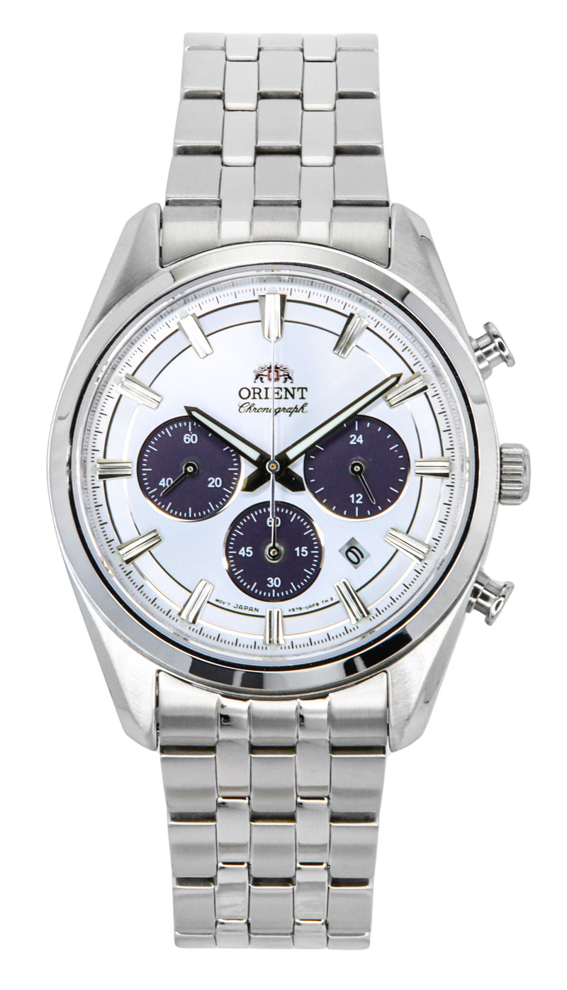 Orient Contemporary Chronograph Stainless Steel White Dial Quartz RA-TX0305S Mens Watch
