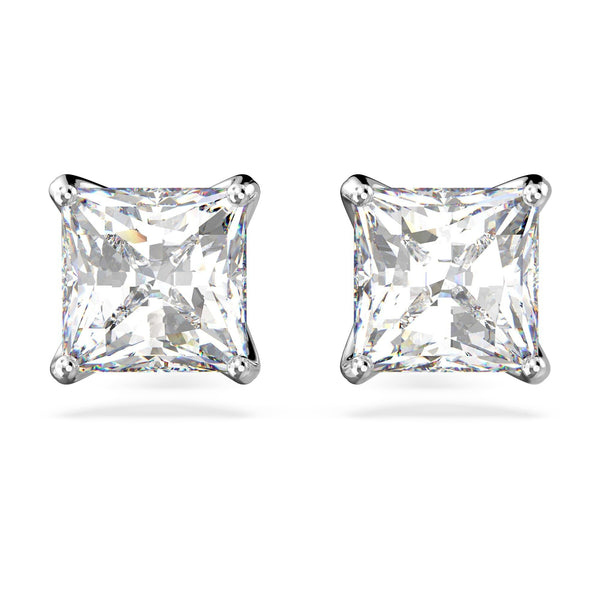 Swarovski Stilla Attract Rhodium Plated And Zirconia Studd Earrings 5430365 For Women