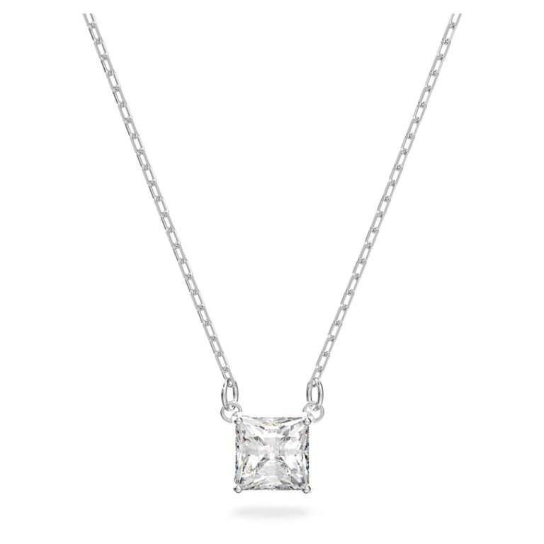 Swarovski Stilla Attract Rhodium Plated And Zirconia Necklace 5510696 For Women