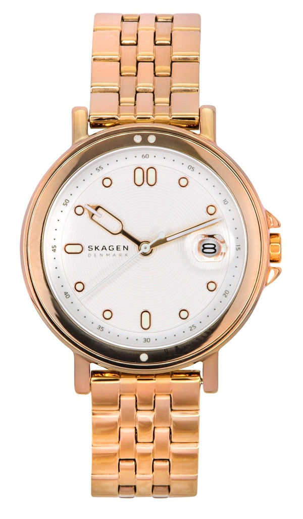 Skagen Signatur Lille Sport Rose Gold Tone Stainless Steel Silver Dial Quartz SKW3136 Women's Watch