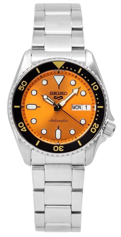 Seiko 5 Sports SKX Style Midi Orange Dial Automatic SRPK35K1 100M Men's Watch