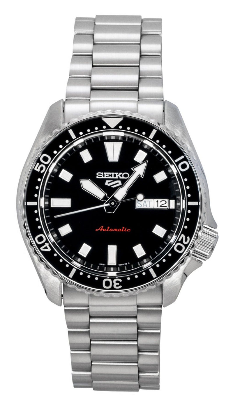 Seiko 5 Sports SKX Redux Stainless Steel Black Dial Automatic SRPL85K1 100M Mens Watch