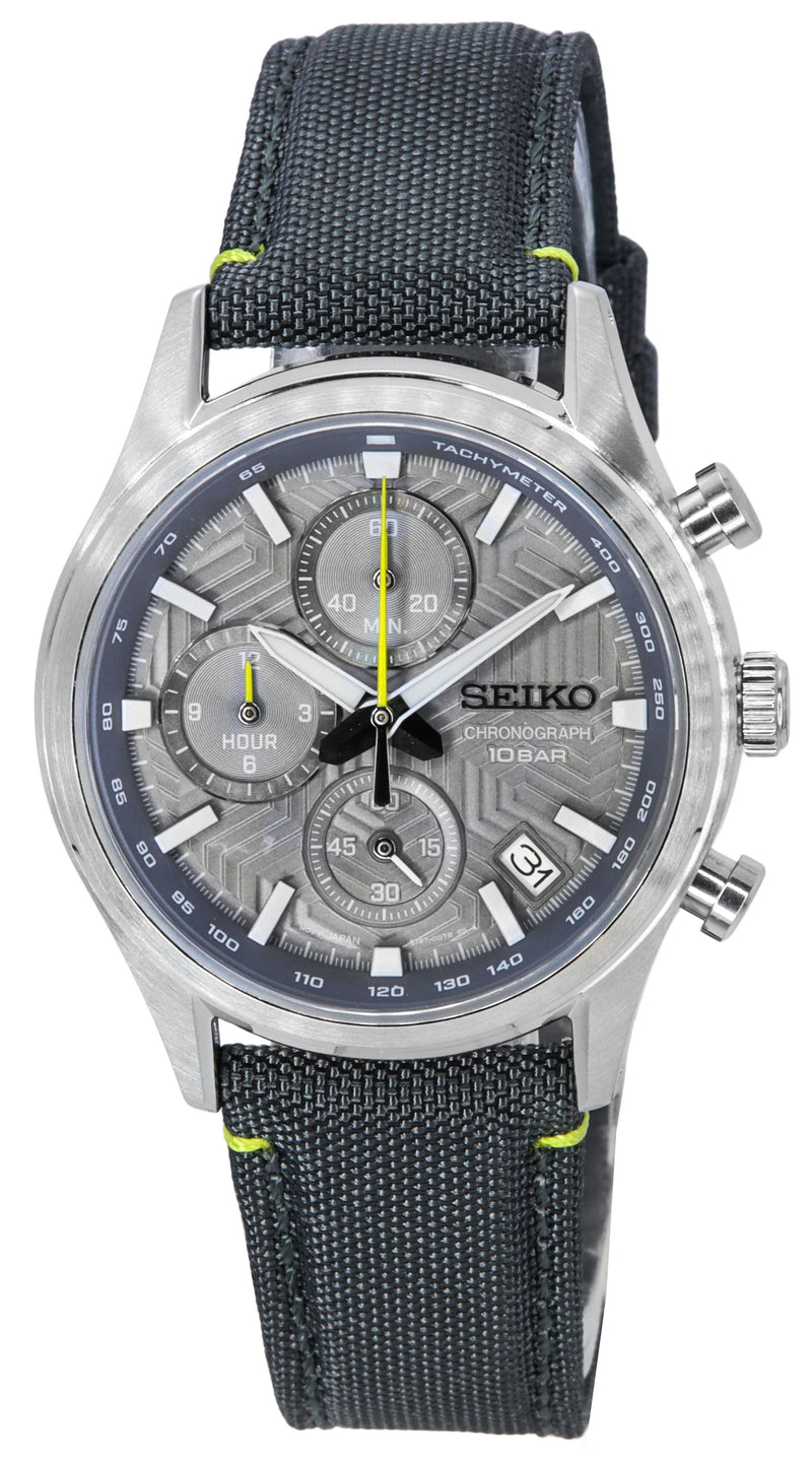 Seiko Conceptual Chronograph Nylon Strap Grey Dial Quartz SSB423P1 100M Men's Watch