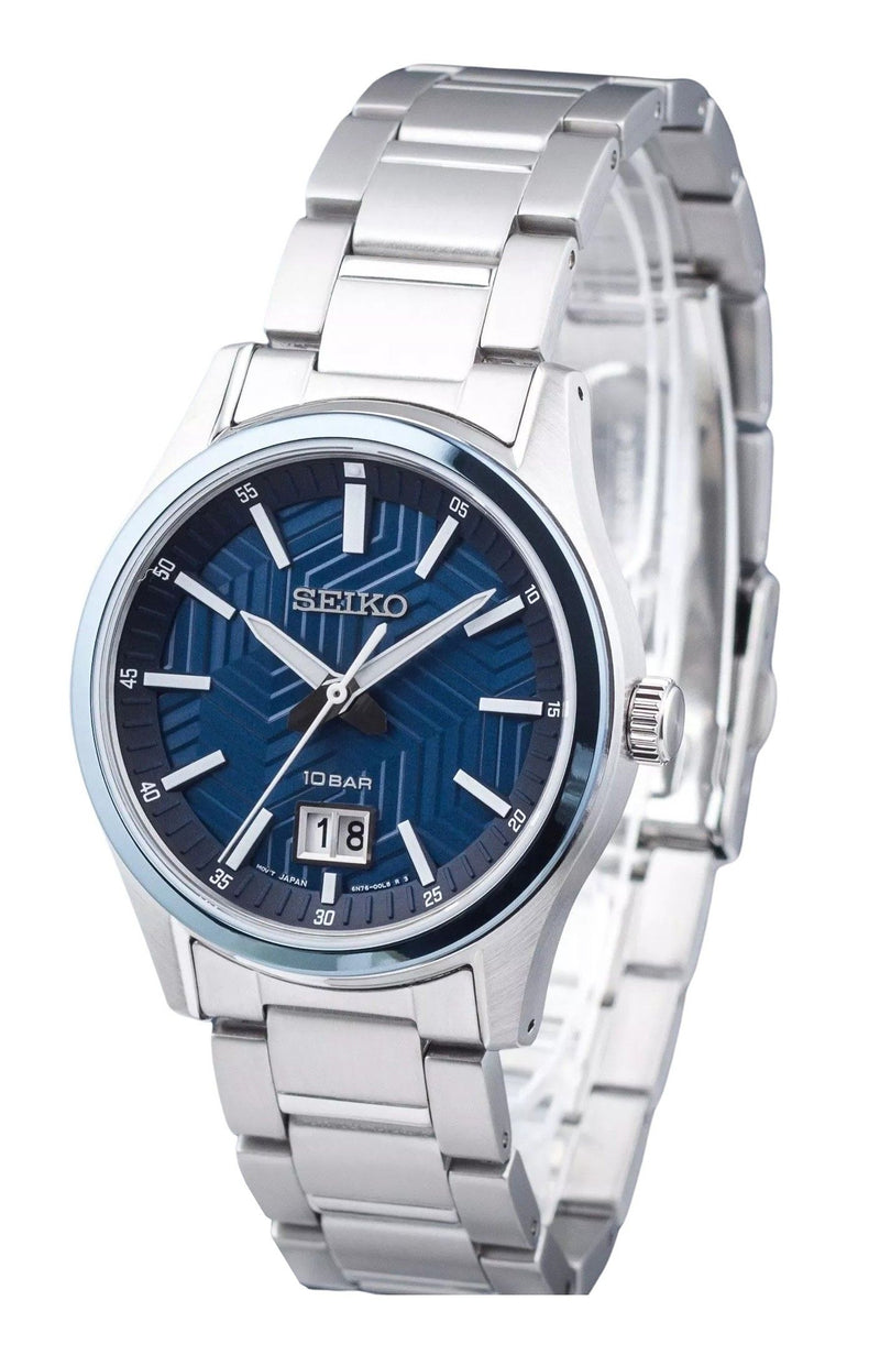 Seiko Sports Stainless Steel Blue Dial Quartz SUR559P1 100M Men's Watch