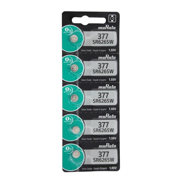 Pkg/5 Type 377 MuRata Watch Battery Tear Strip