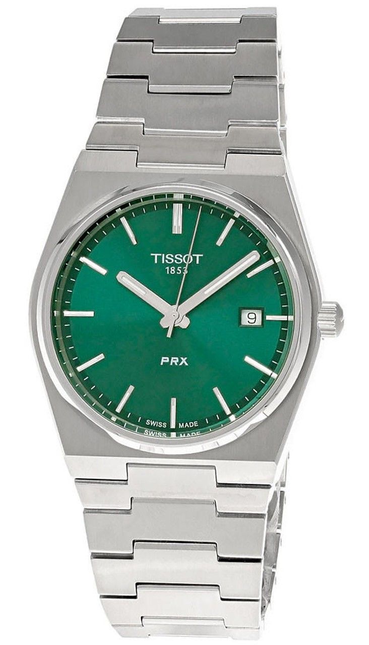 Tissot T-Classic PRX Stainless Steel Green Dial Quartz T137.410.11.091.00 100M Men's Watch