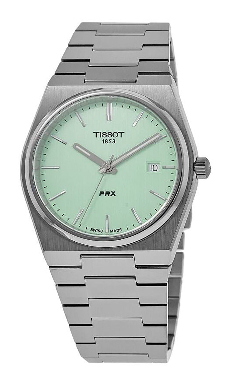 Tissot T-Classic PRX Stainless Steel Light Green Dial Quartz T137.410.11.091.01 100M Unisex Watch