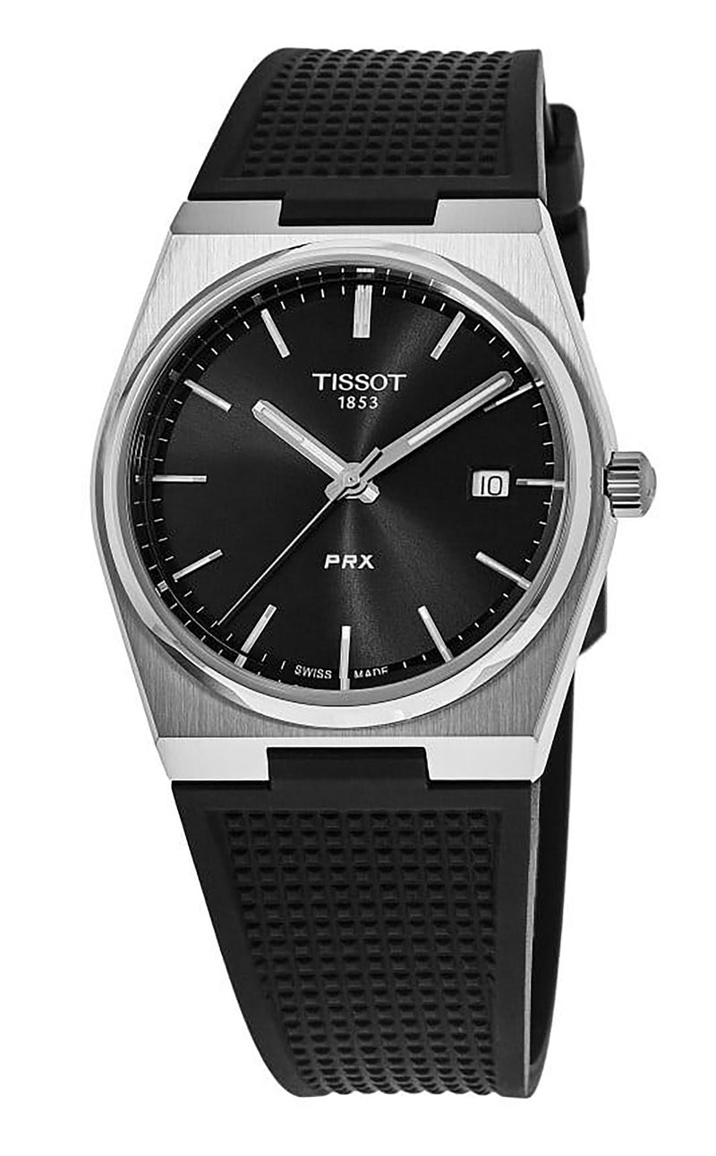 Tissot T-Classic PRX Rubber Strap Black Dial Quartz T137.410.17.051.00 100M Men's Watch