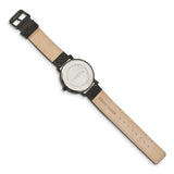 Chisel Matte Black IP-plated Black Dial Black Leather Band with Quick Release Watch
