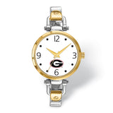 LogoArt University of Georgia Elegant Ladies Two-tone Quartz Bracelet Watch