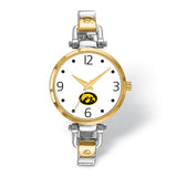 LogoArt University of Iowa Elegant Ladies Two-tone Quartz Bracelet Watch