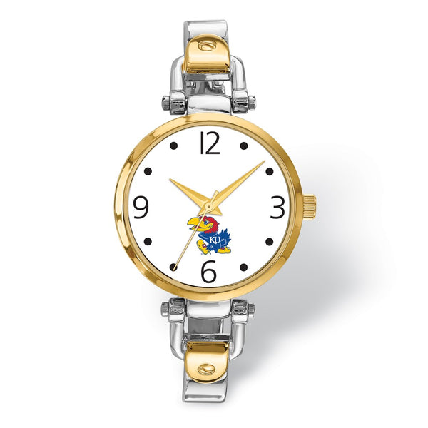 LogoArt University of Kansas Elegant Ladies Two-tone Quartz Bracelet Watch