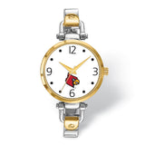 LogoArt University of Louisville Elegant Ladies Two-tone Quartz Bracelet Watch