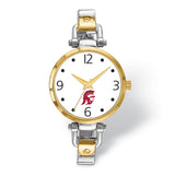 LogoArt University of Southern California Elegant Ladies Two-tone Quartz Bracelet Watch