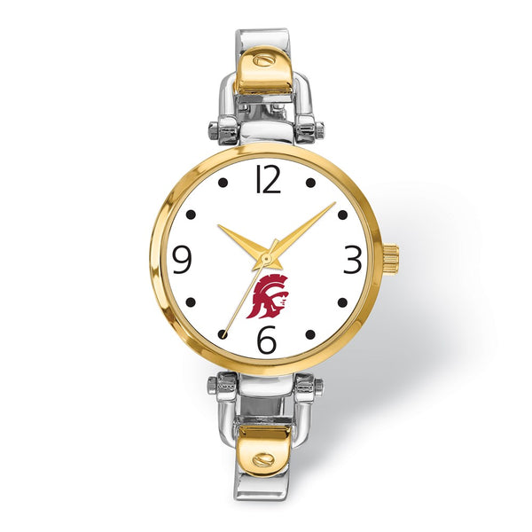 LogoArt University of Southern California Elegant Ladies Two-tone Quartz Bracelet Watch