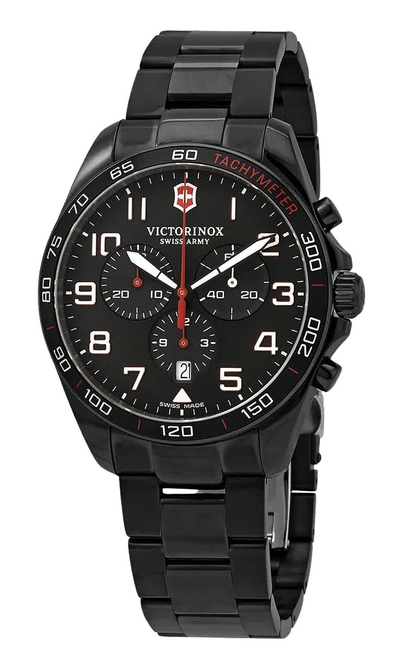 Victorinox Swiss Army FieldForce Sport Chronograph Stainless Steel Black Dial Quartz 241890 100M Men's Watch