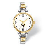 LogoArt West Virginia University Elegant Ladies Two-tone Quartz Bracelet Watch