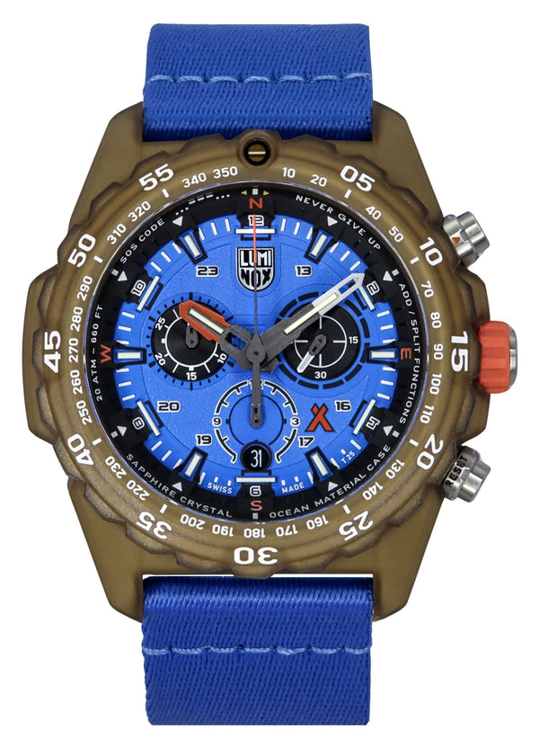 Luminox Bear Grylls Survival Master ECO Tide Chronograph Blue Dial Quartz Diver's XB.3743.ECO 200M Men's Watch